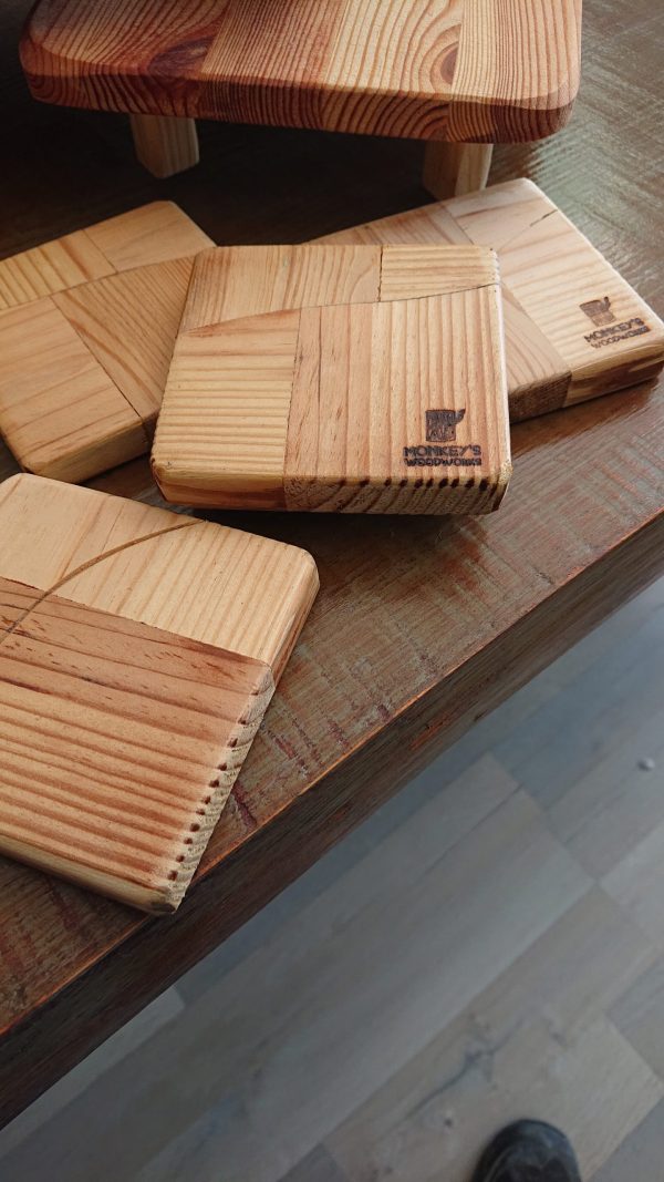 Set of 4 Handmade high-quality wood coasters - Image 4