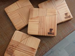Set of 4 Handmade high-quality wood coasters