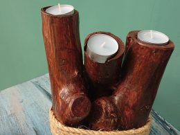 Unique triple tealight candle