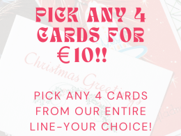 Any 4 Greeting Cards for € 10