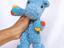 Hippo Knotted Unstuffed Lovey