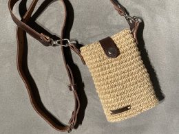 Jute mini crossbody bag