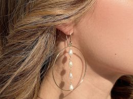 Gold Filled Pearl Hoops