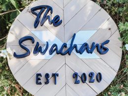 Mighty Mosaic Surname and Date Signage