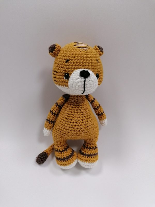Handmade crocheted toy Tiger Oakie Yellow
