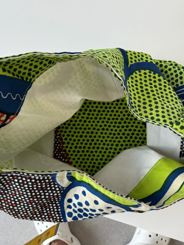 Handmade African Wax Print Tote Bag - Vibrant & Bold Statement Piece - Unique, Handcrafted and Stylish - Bold & Beautiful African Print Tote - Everyday Chic Tote Bag - Image 3