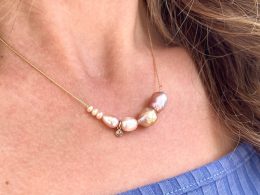 Baroque Pink Drop Pearl Necklace
