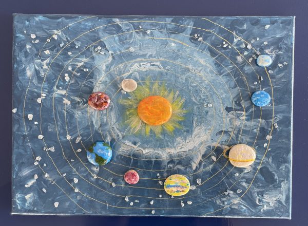 Pebble Art On Canvas "The Galaxy" - Image 4