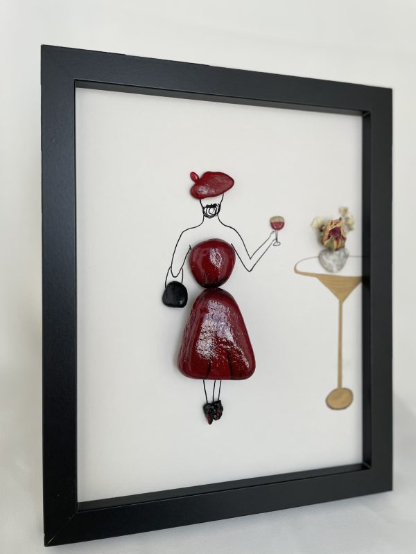 Framed Pebble Picture "The Lady In Red" - Image 2