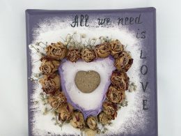 Mixed Media Canvas "All We Need Is Love"