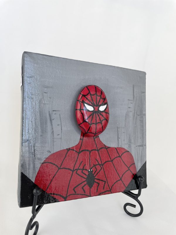 Pebble Art On Canvas "Spider-Man" - Image 4