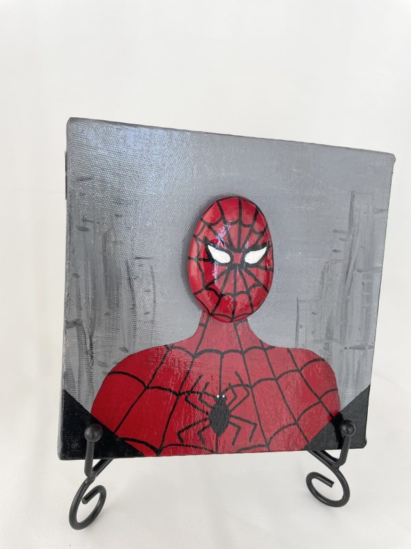 Pebble Art On Canvas "Spider-Man" - Image 3