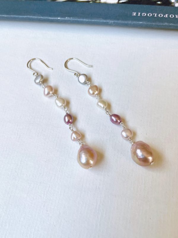 Multi Colored Pearl Earings - Image 2