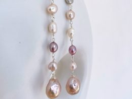 Multi Colored Pearl Earings