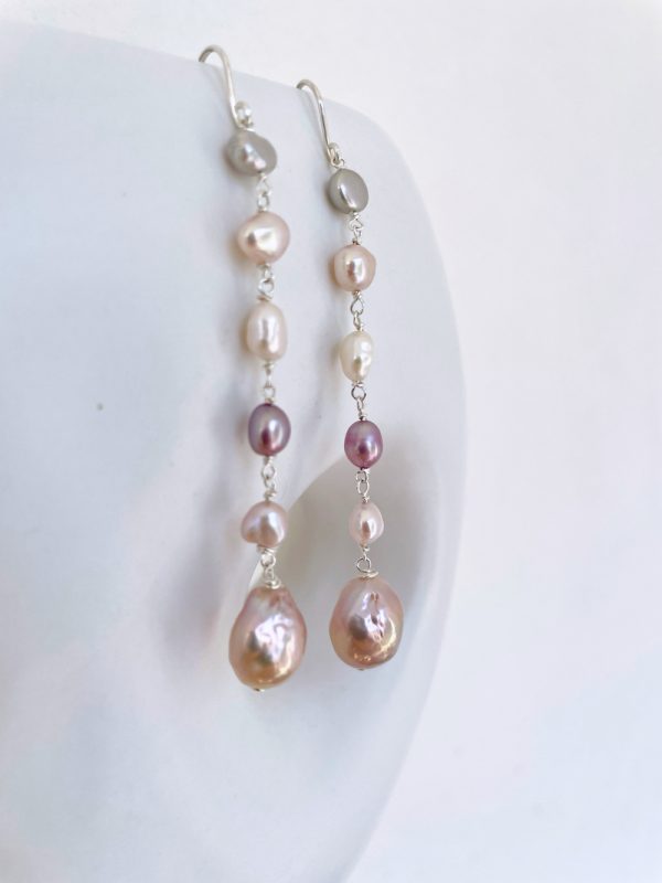 Multi Colored Pearl Earings
