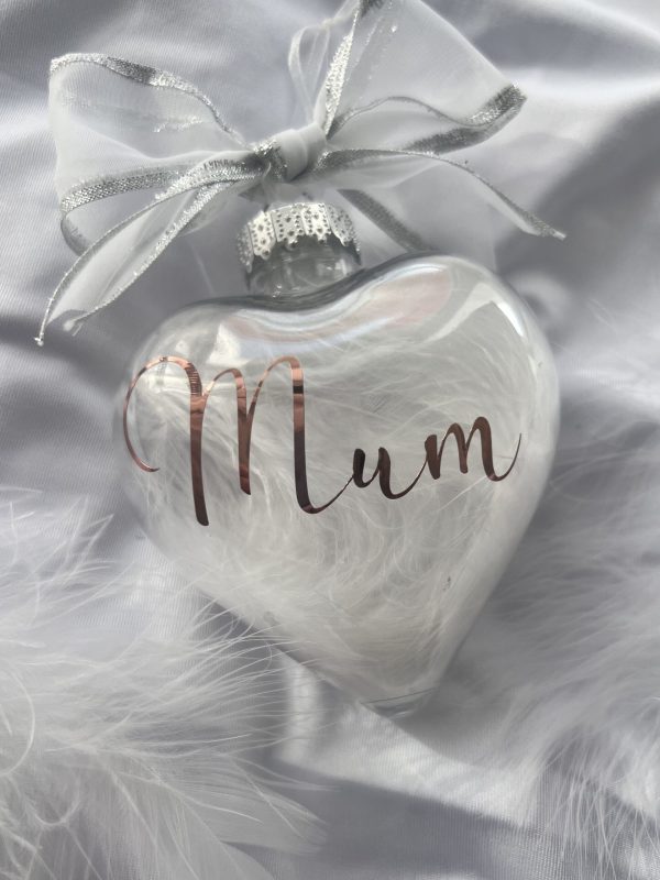 Personalized feathered bauble. New baby, wedding keepsake. - Image 2