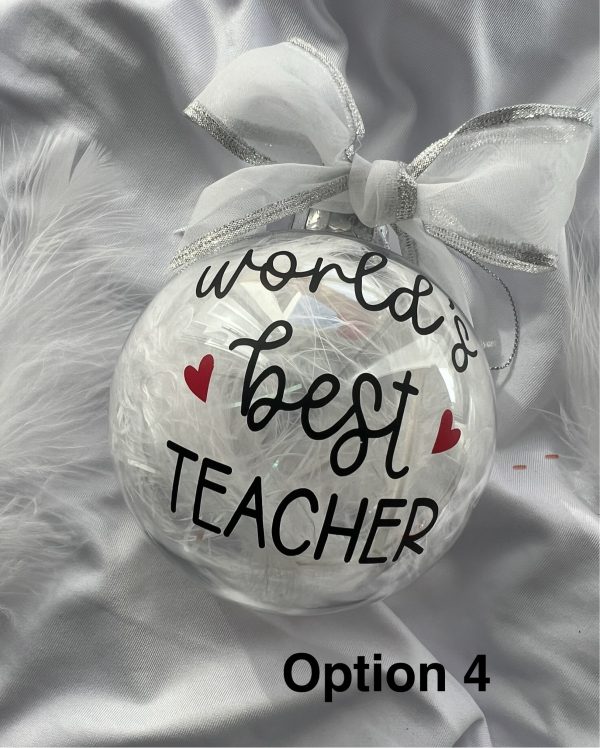 Teacher Christmas bauble. Personalized made to order. - Image 4