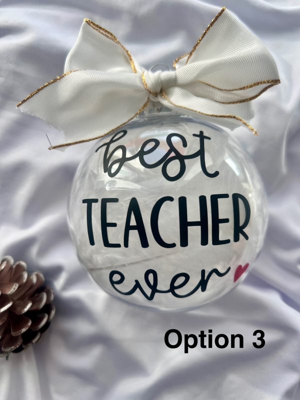 Teacher Christmas bauble. Personalized made to order. - Image 3