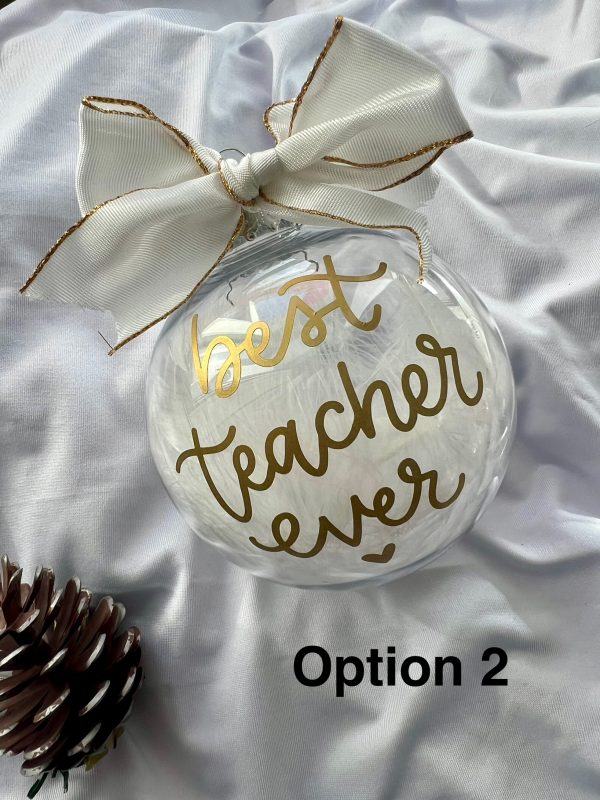 Teacher Christmas bauble. Personalized made to order. - Image 2