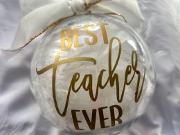 Teacher Christmas bauble. Personalized made to order.