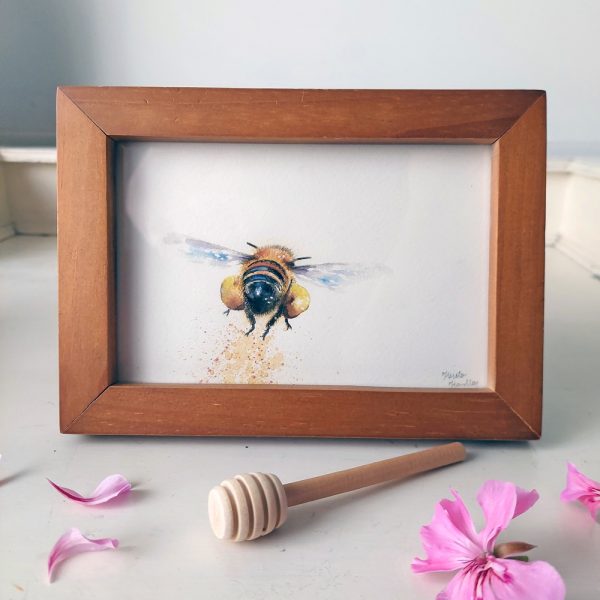 Honeybee Harmony: A Unique Watercolour Delight - Image 3