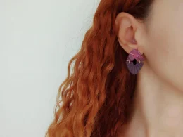 Marbled burgundy and deep purple studs