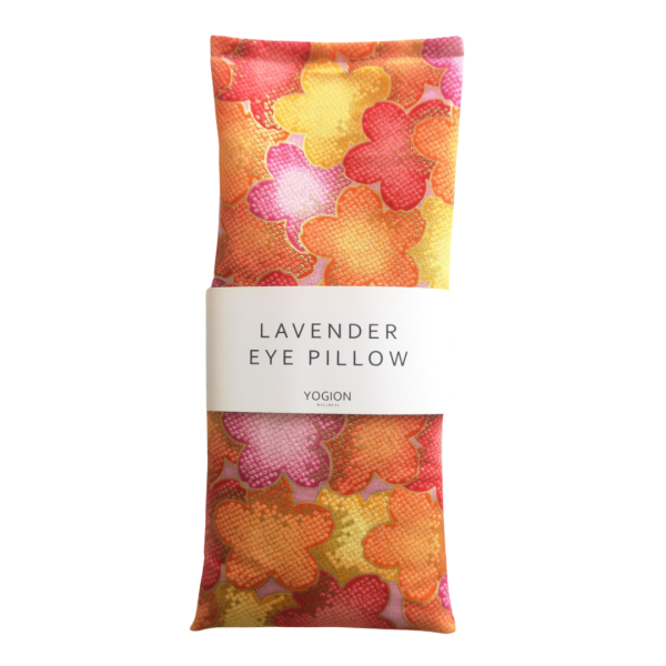Lavender eye pillow orange pink daisies