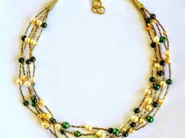 Glass Pearls Necklace "Orbit"