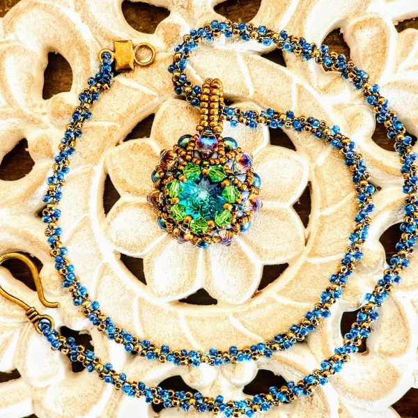 Beaded Necklace "Blue Ocean" - Image 3