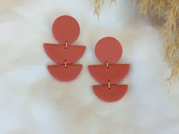Cinnamon statement polymer clay dangle earrings