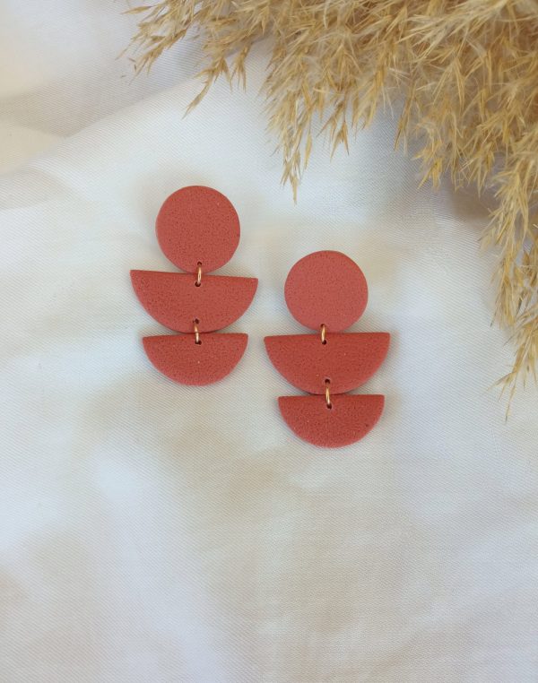 Cinnamon statement polymer clay dangle earrings