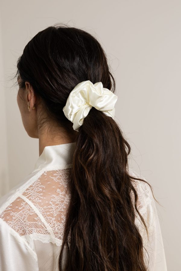 Satin Scrunchie - Ecru