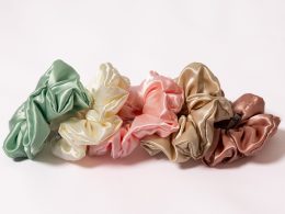 Set of 5 - satin scrunchies