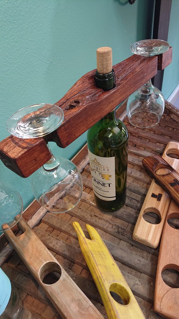 Wine bottle and twin glass displays - Image 11