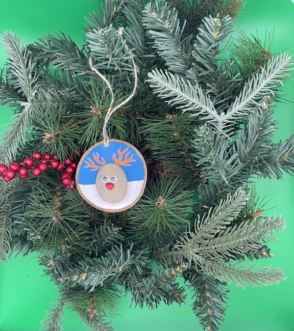 Pebble Ornaments On Wood Slices - Image 12