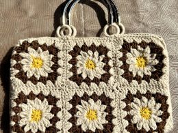Granny square bag brown