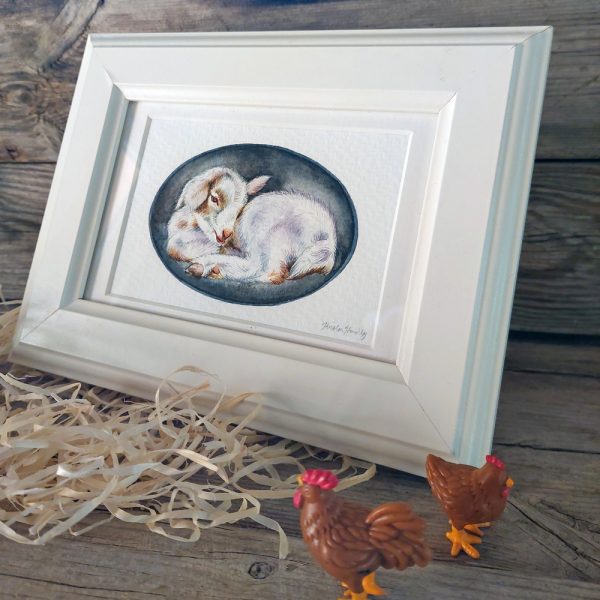 Goat Kid: Original Framed Painting - Image 4