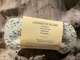 Cotton eye pillows filled with organic lavender and linseed