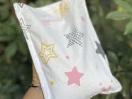 Linseed Pillows - Stars Pink & Yellow