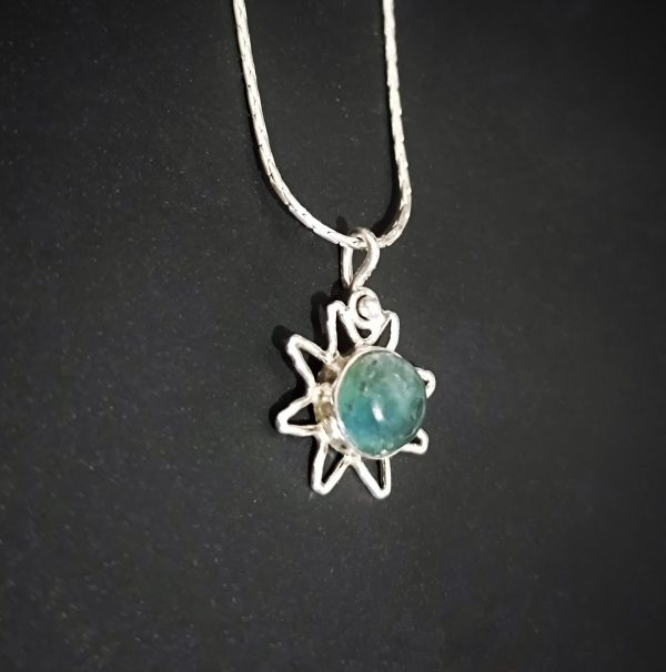 Apatite silver sun necklace - Image 3