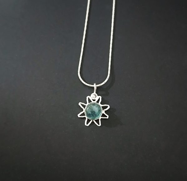 Apatite silver sun necklace - Image 2