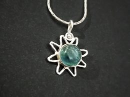 Apatite silver sun necklace