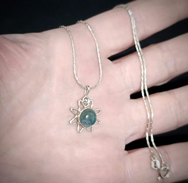 Apatite silver sun necklace - Image 4