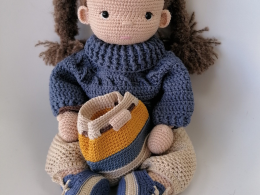 Handmade crocheted winter outfit for Doll Mari