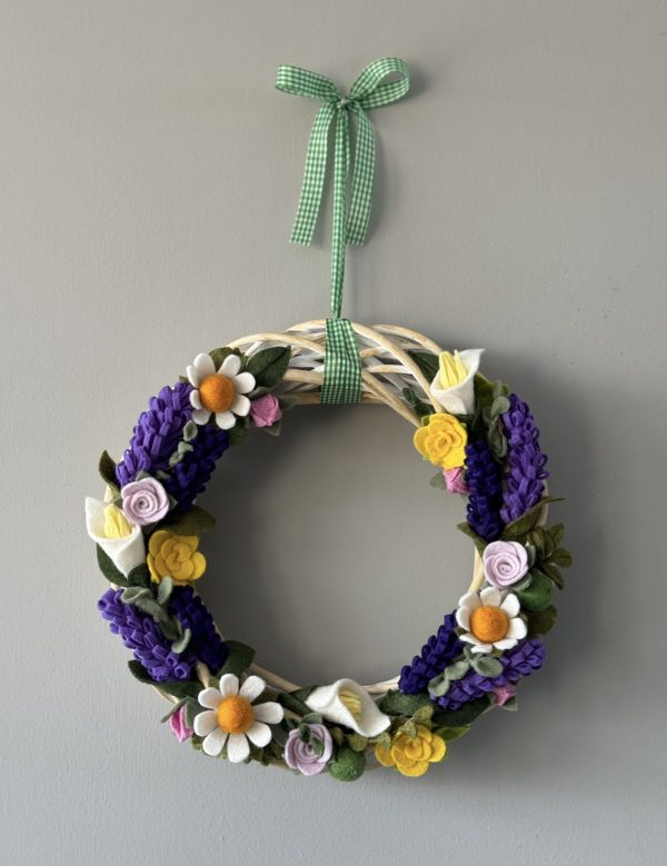 Delightful Felt Flower Wreath - 30cm