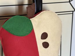 Whimsical Decorative Felt Apple Cushion -27x20cm