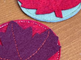 Charming Felt 'Leaf' Coasters - Set of 8