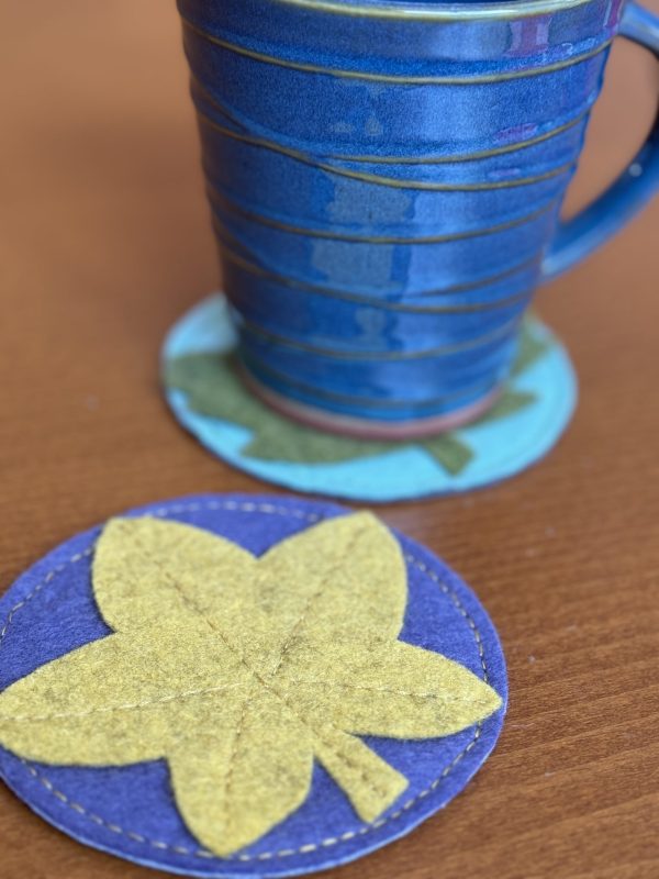 Charming Felt 'Leaf' Coasters - Set of 8 - Image 3