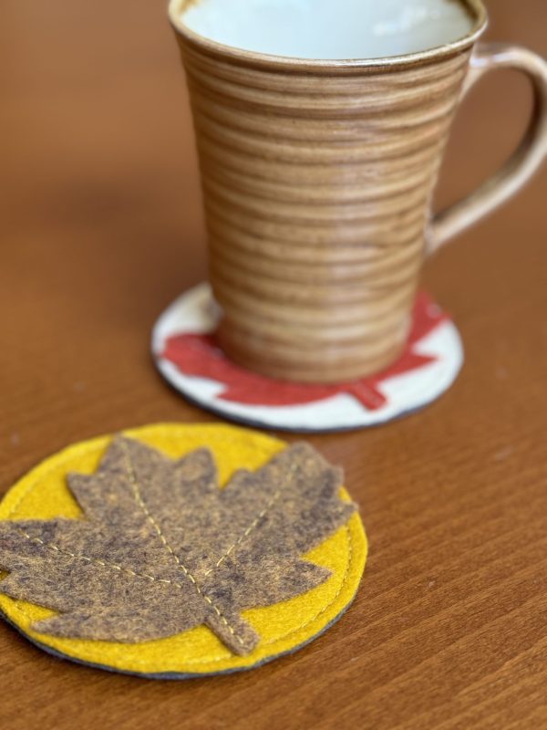 Charming Felt 'Leaf' Coasters - Set of 8 - Image 4