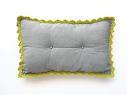 green & grey buttoned comfort cushion - whole